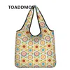 Sacs de rangement Toaddmos Creative Geometric Brand Design Handsbag Handweight Polyester Sac à provisions respectueuses de l'environnement