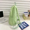 Sac à dos Couleur unie des sacs frais frais Sacs d'école en nylon étanches pour les adolescentes Sweet Rose Korea Green Green Casual Packages