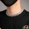 Infinite Loop Hip Hop Jewelry Iced Square Zircon CZ Cuban Link Chain Diamond Gold Necklace