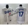 Jerseys Odzież Dodgers Jersey 17 Ohtani Hafted Japończyka elity fanów zespołu Elite Transfer