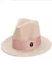 Ozyc Ladies Pink Wool Feodra Hat Winter Womens M ПИСЬМА ШРИЦА Джаз Федорас Розовая шляпа для женщин Большой ковбой ковбой Панама Федорас Y2001879081