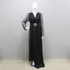 Sukienki swobodne jesienne zimowe luksusowe przyjęcie wieczorne sukienki Kobiety moda Saudyjska Arabian siatka satynowa abaya