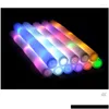 파티 장식 12/15/30/60pcs 치어 튜브 스틱 글로우 스틱 BK Colorf 웨딩 폼 RGB LED 드롭 배달 DHDE5를위한 어두운 빛