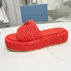 New Luxury Famous Designer Sandals Women Crochet weaving Thick bottom Platform Slides OG padded Slippers Sliders Womens Summer Beach Shoes Outdoor Sandal Size 35-41