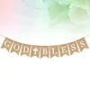 Partijdecoratie Burlap Banner God zegene de doop Rustic Bunting Garland doopcommunie voorraden met (wit)