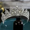 Tiaras barroco de luxo coreano CRISTAL Tiara Crown for Women Girls Princess Vestido de noiva Coroa Cabelo