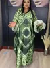 Robes décontractées 2024 Summer en mousseline de soie Africain Femmes Loose Boubou Dubai Muslim Hijab Abayas Party de mariage Vêtements de robe de soirée traditionnels