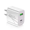 Universal 2.4A 12W 18W 20W Двойной порты типа C USB-C PD EU EU US Wall Charge Adapter