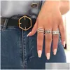 Anneaux de mariage Simple mignon feme FL CZ Diamond Dinger Ring Jewelry Luxury 925 Sterling Sier Engagement Colorf Zircon For Woman Gift Dhoy8