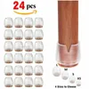 24pcs Silicone Chair Leg Protectors with Felt Furniture Feet Pads Floor Protective Cover for NonSlip Sofa Table Glides Cap 240429