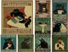 Metal boyama vintage komik kedi posterler günlük hayat kıç peçeteleri retro zanaat duvarları çıkartma odası ev bar cafe dekor sanatı 1681498