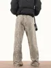 American Style Leopard Wash Jeans Femmes Y2K Retro Street Girl Pantalon décontracté lâche