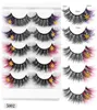 Handmade Reusable Colorful False Eyelashes Extensions Messy Crisscross Curly Thick Mink Fake Lashes Full Strip Lash Easy to Wear 42050521