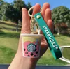 Luxury Designer Keychain Bag Charmel Chain Chain Creative Creative Threedimensional Lindo Milk Tea Key Chain Star Dad Coffee Cup Keyri2868325