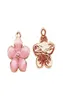 Charmes pour boucles d'oreilles bracelets accessoires pour faire des colliers alliage époxy rose fleur fleur orientale cerise gorn