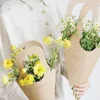 Borse per la spesa da 20 pezzi manganere i fiori di carta Kraft Fiori di imballaggio da regalo per la decorazione per feste di nozze domestiche