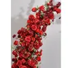 Decoratieve bloemen Hoorns Arch Red Rose Flower Arrangement Set Bruiloft achtergrond Decoratie Moon Stand Custom Row White Home Party Deco