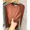 Frauen T-Shirts T-Shirt Baumwolltippen weiße Shirt Poleras Mujer de Moda 2024 Herbst Winter weiblich weibliche Blanca Casual Style Frauen D249