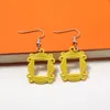 Dangle Earrings TV Show Friends Yellow Po Frame Drop For Women Jewelry Accessories