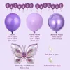 Butterfly Balloon Arch Garland Kit Purple Balloons With Foil Butterfly For Girls Birthday Wedding Mothers Day Party Decoration 240429