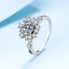 Designer Jewelry Flower 18K White Gold VVS1 D Color 051CT Diamond Engagement Ring Romantic Gift to Her Resizable 240428