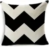 Подушка современный геометрический стиль бросает наволочку черные и бежевые полосы хлопковые льняные квадрат домашнее украшение покрытие скандинавски
