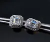 Emerald Cut Moissanite Diamond Stud Earring 100 Real 925 Sterling Silver Promise Wedding Earrings For Women Bridal Jewelry2493427