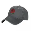 Ball Caps Rose Denim Baseball Cap Red Flower Kpop Trucker Hat Summer Men Women Street Style Design