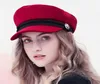 Зимняя бейсболка женщин французский стиль шерсть Baker039S Boy Hat Cap Cool Hats Womens Baseball Hats Black Visor Hat Casquette 20108793760