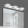 Lampes murales Miroir en acier inoxydable à LED moderne Makeuvrat de salle de bain Crystal dédié Crystal 2-3heads Indoor Home Decor Lighting