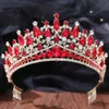 Tiaras 5 Colors Baroque Luxural Bridal Blue Red Crystal Tiara для женщин Женщины свадебные вечеринка корона платья аксессуары