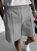 Heren shorts mode 2024 Mid Taille Drawtring broek Men kleding zomer retro casual wafelzakken ontwerp rechtstreek