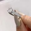 DW Luxury 1CT Certified Diamond Gemstones Rings for Women Real 925 Sterling Silver Wedding Gorgeous Fine Jewelry 240428