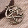 Charms WYSIWYG 5PCS 3 kleuren 25 mm Pentagram hanger ronde ster voor doe -het -zelf sieraden maken oorrang ketting