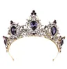Hair Clips Barrettes Purple Vintage Crown Bride Wedding Bridal Tiara Headband Hoop Rhinestone Stone Luxury Charms Jewelry Glow F5000150