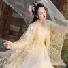 Etniska kläder kinesiska traditionella etniska Hanfu kvinnors forntida klänning Sommarklänning Lace broderi prinsessan klänning