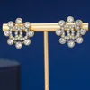 Luxury Hoop Micro Inlays Ohrringe für Lieben Frauen Ohrstifte Set Designer Schmuck Ohrring Valentinstag Geschenk Engagement für