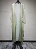 Etnische kleding glans open abaya zachte satijn één size vrouwen islamitische kimono vest -vest moslim dubai kalkoen bescheiden lange jurk outfit