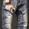 Dżinsy męskie spodnie z kieszeniami dla mężczyzn ładunki proste męskie spodnie kowbojskie grunge y2k 2024 Trend mody dżins 90s streetwear miękki xs