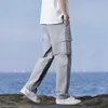 Pantalon masculin pour hommes en tissu lyocell pantalon léger avec un pantalon de taille élastique à traction droite respirante et en vrac