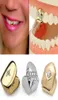 18K Gold Single Diamond Teets Grillz Punk Hip Hop Dental Buck Fang Brass Fake Grills Tooth Cosplay costume fête Rappeur Body4618426