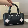 Top Designer Mini Nano 16cm Shoulder Bag Women Leather Denim Crossbody Luxury Brand Embossed Tote Purse Brown Flower Handbag