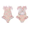 Girls maillot de bain amoi bébé une pièce d'élingue imprimement mignon de plage bikini maillot de bain bébé fille de maillot de bain 2-7y Biquini Infantil Menina 240422