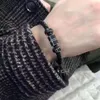 Swarovskis Браслет дизайнер женщин оригинальный качество роскошная мода сплетенная черная кожаная веревка браслет черная углеродная текстура Черная кожаная веревка не браслет