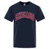T-shirts masculins USA City Chicago Strt Lettre imprimées T-shirts Mentiers Summer des slves surdimensionnés surdimension