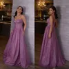 Abend Spaghetti Pink Purple Line Eine elegante formelle Party -Abschlussballkleid -Pailletten Glitzer Kleider für besondere OCN ES