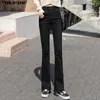 Dames jeans dames broek 2024 elastische mode vriendje stijl denim broek broek flarden laag lage taille los comfortabel veelzijdig