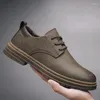 Chaussures décontractées Fashion Cuir Mens Business Business Handmade Lace-Up Brand Classic Men Shoe Shoe Flats Moccasins