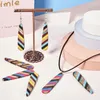 Pendant Necklaces Big Resin & Walnut Wood Pendants With Gold Color Foil Teardrop Charms For Jewelry Making DIY Earring Bracelet Necklace