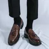 Sapatos casuais de couro de couro masculino Moda de mola de mola de torrez